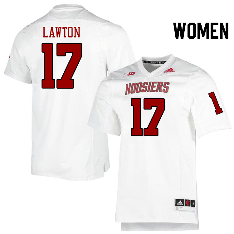 Women #17 Ty Son Lawton Indiana Hoosiers College Football Jerseys Stitched-Retro White